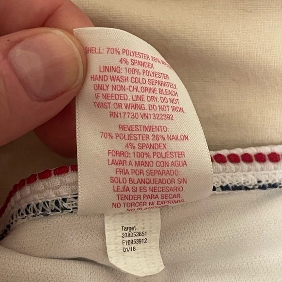 Xhilaration Navy, White & Red Striped swim suit - Picture 11 of 11